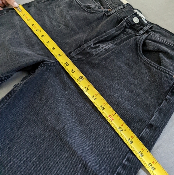 Agolde 90s Mid Rise Loose Jean Shorts Fallen Black - Picture 8 of 12